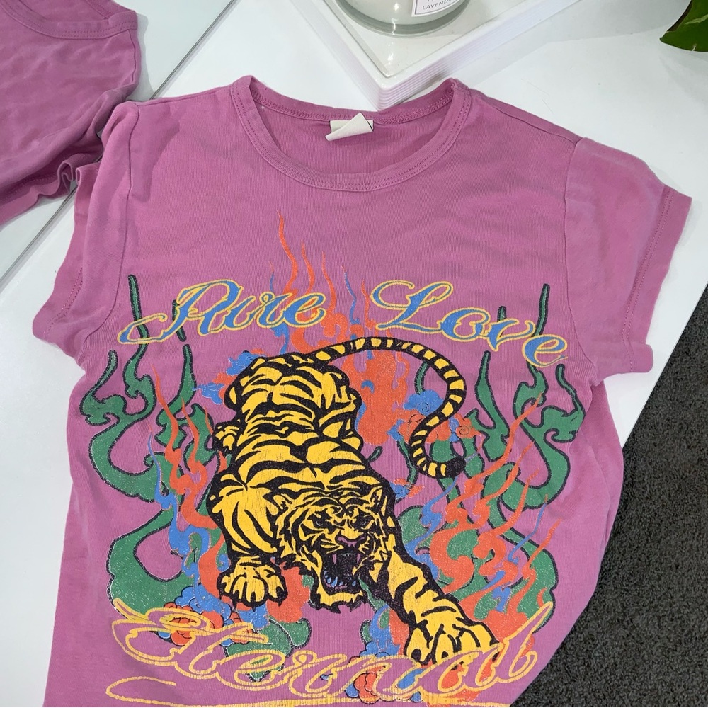 Urban Outfitters Pink Graphic Crop Top
